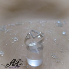 Сребърен пръстен с цирконий "Сърце" R-889